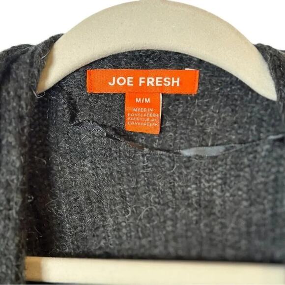 Joe Fresh Women's Charcoal Open Cascade Waterfall Front Cardigan Sweater Size M - Picture 7 of 7